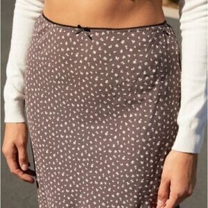 Brandy Melville brown floral skirt